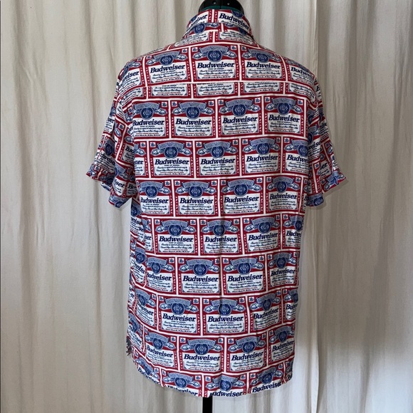 PacSun Budweiser collab Men's Graphic button down Shirt size M - Picture 5 of 10